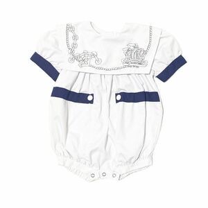 𝅺vintage Infants Embroidered Sailor Bubble Suit